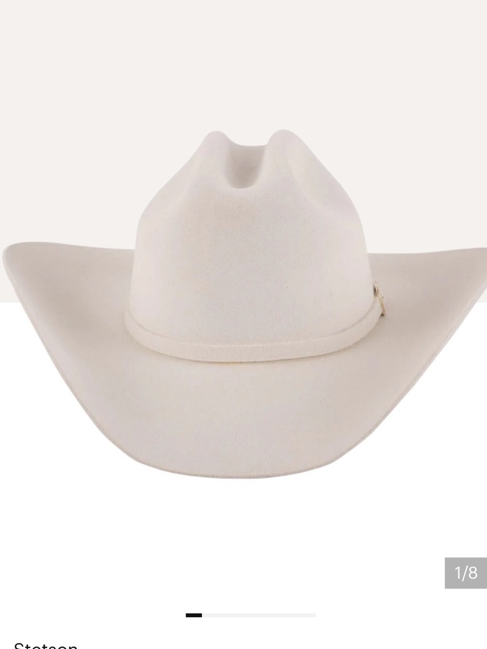 🤠Stetson Cream Felt Western Hat with Brown Brim🤠 Size 7 3/8
